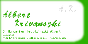 albert krivanszki business card